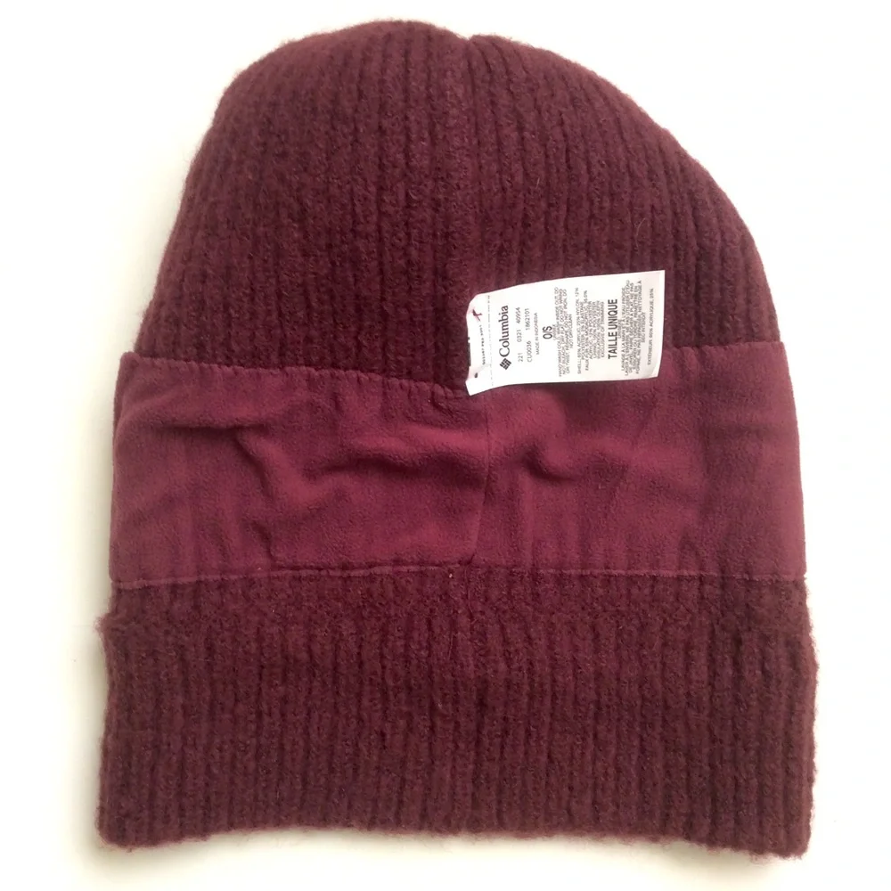 Columbia Faux Fur Pompom Knit Cuff Beanie OS